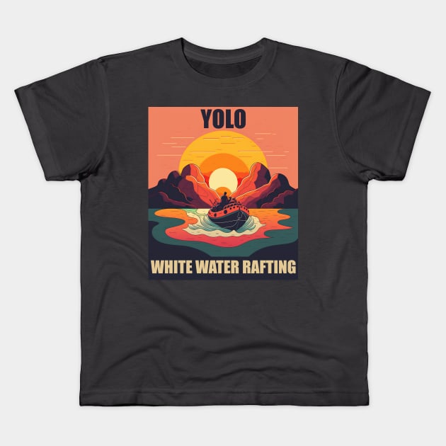 White Water Rafting 1 - Yolo Kids T-Shirt by i2studio